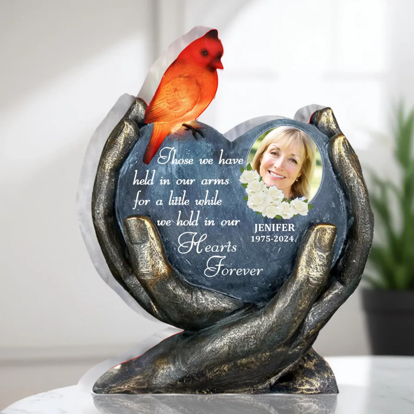 Personalized Memorial Shape Acrylic Plaque - Upload Photo - Those We Have Held In Our Arms For a Little While We Hold in Our Hearts Forever