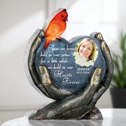 Personalized Memorial Shape Acrylic Plaque - Upload Photo - Those We Have Held In Our Arms For a Little While We Hold in Our Hearts Forever