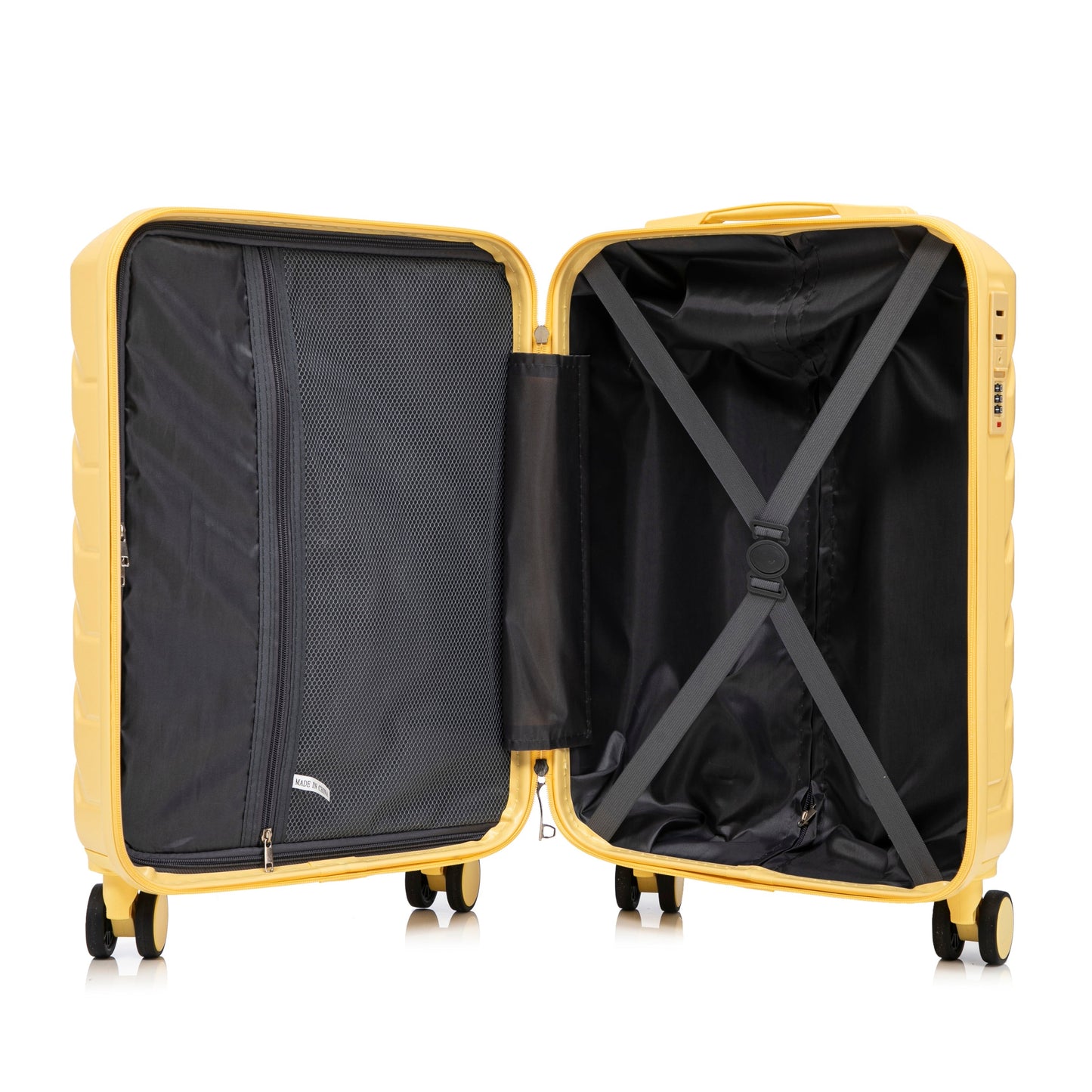 20 Inch ABS Hard Shell Travel Checked Luggage - Yellow