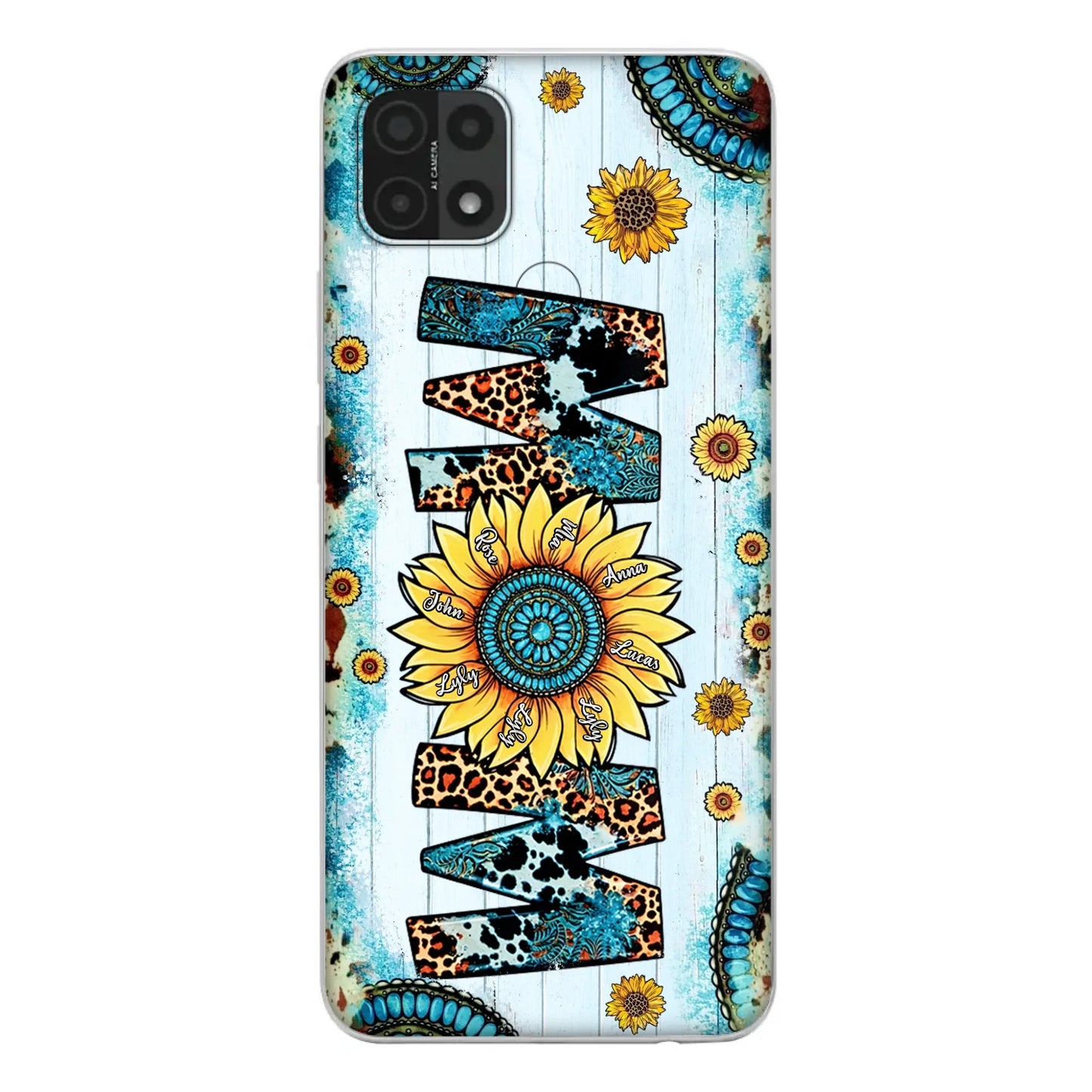 Personalized Mom Sunflower Phone Case - Mother's Day Gift Idea - Up to  8 Kids - Xiaomi/Oppo/Huawei