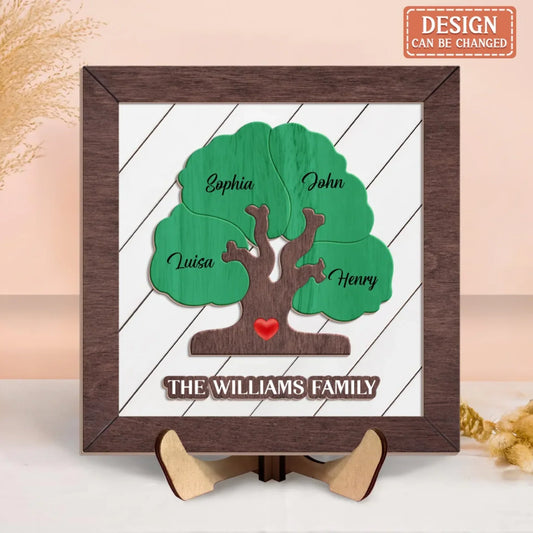 Personalized Family Tree Wooden Art - Gift Idea For Family - Custom Names