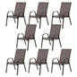 8 Piece Patio Chairs with Breathable Textilene Fabric - Brown