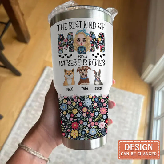 Personalized Dog Mom Irregular Tumbler - Mother's Day Gift For Dog Lover - The Best Kind Of Mom Raises Fur Babies
