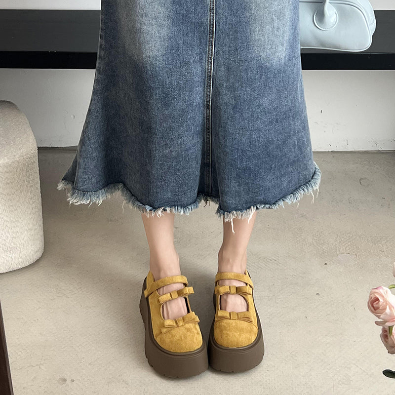 Round Headed Retro Brown British Style Thick Soled Small Leather Shoes For Women 2025 New Spring And Autumn Matching Skirt Mary Jane Single Shoes