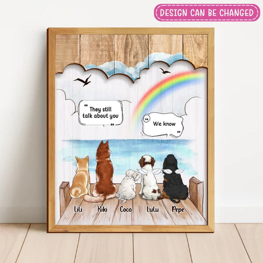 Personalized Memorial Dog Mom Wooden Art - Gift Idea For Dog Lover - Up to 5 Pets