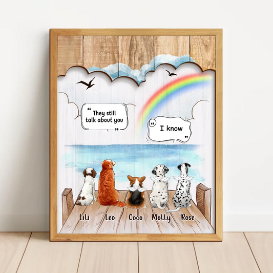 Personalized Memorial Dog Mom Wooden Art - Gift Idea For Dog Lover - Up to 5 Pets