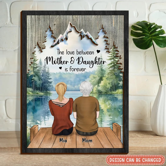 Personalized Mother And Kids Wooden Art - Mother's Day Gift Idea - Mother & Daughters A Bond That Can't Be Broken