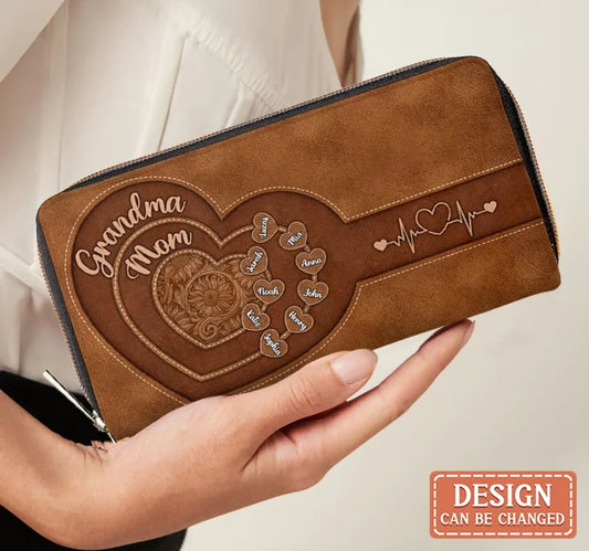 Personalized Grandma/Mom Long Wallet - Best Mother's Day Gift