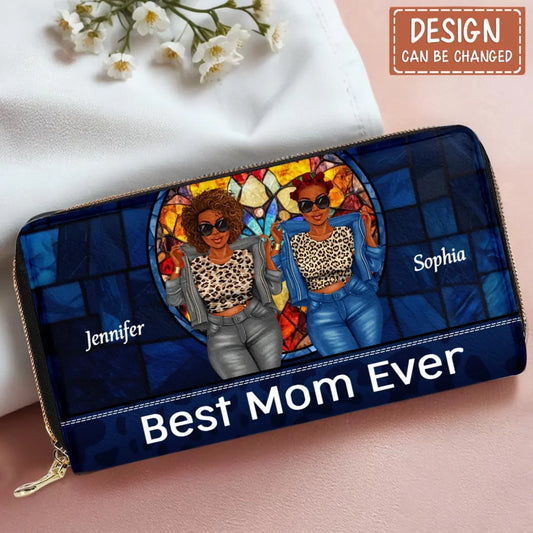 Personalized Best Mom Ever Long Wallet - Mother's Day Gift Idea From Daughter