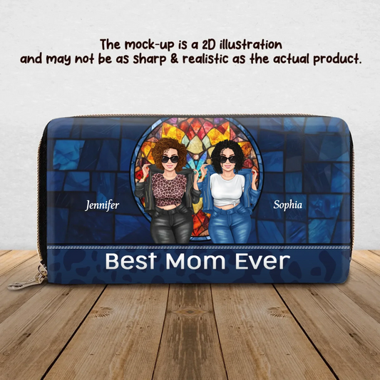Personalized Best Mom Ever Long Wallet - Mother's Day Gift Idea From Daughter