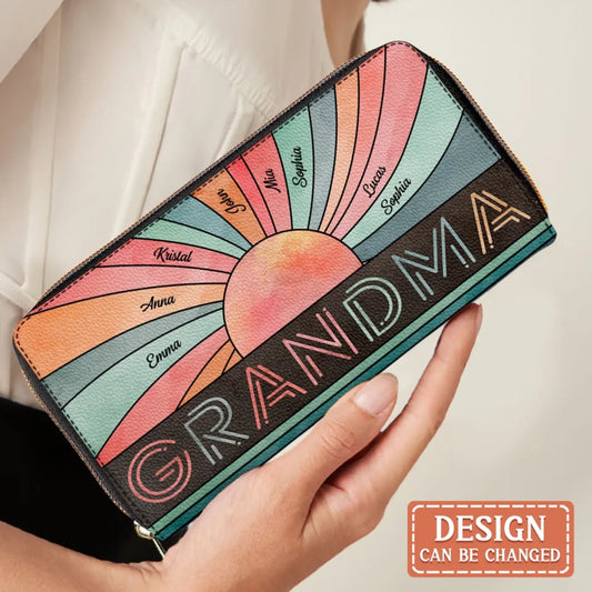 Personalized Nana/Grandma Long Wallet - Mother's Day Gift For Grandma/Mom