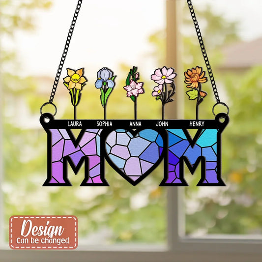 Personalized Birthday Flower Hanging Suncatcher Ornament - Mother's Day Gift For Mom/ Grandma