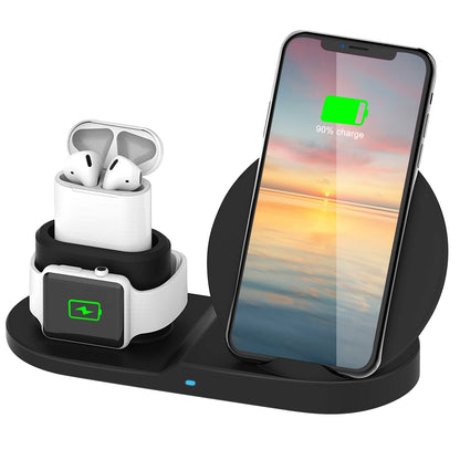 Wireless Charger 10W Fast Charging Station For iPhone Apple iWatch Series 5/4/3/2/1 AirPods Fit For iPhone 11/11Pro/XS/XR/MAX/X/8 Plus/8 Samsung Galax