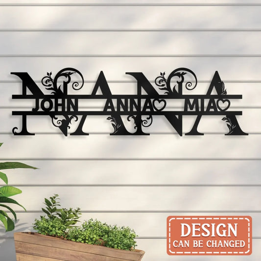 Personalized Mom/Nana Metal Sign - Mother's Day Gift Idea For Mom/Grandma From Kids