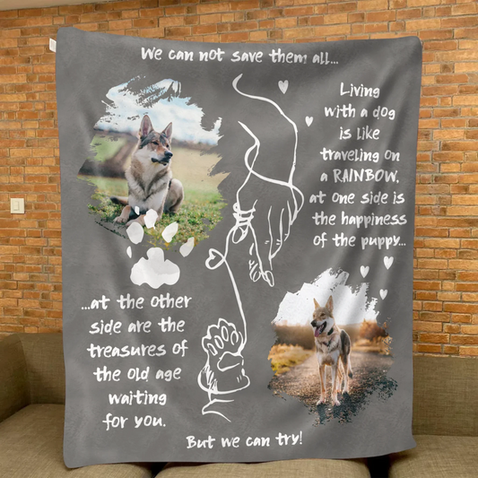 Personalized Dog Mom Quilt/ Fleece Blanket - Upload Photo - Gift Idea For Pet Lover - We Can Not Save Them All But We Can Try
