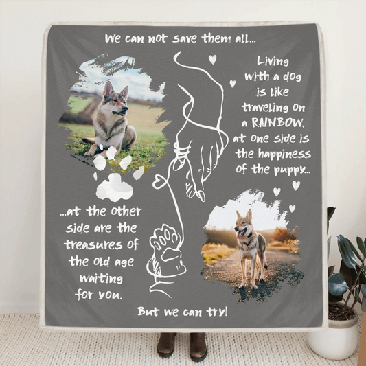 Personalized Dog Mom Quilt/ Fleece Blanket - Upload Photo - Gift Idea For Pet Lover - We Can Not Save Them All But We Can Try