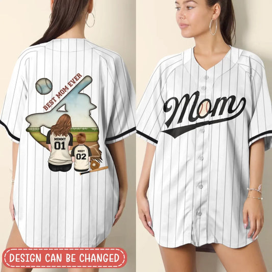 Personalized Best Mom Ever Baseball Jersey - Mother's Day Gifts Idea