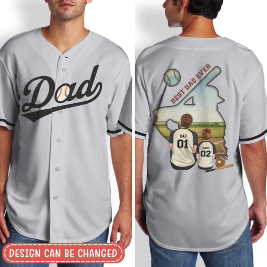 Personalized Best Dad Ever Baseball Jersey - Father's Day Gifts Idea