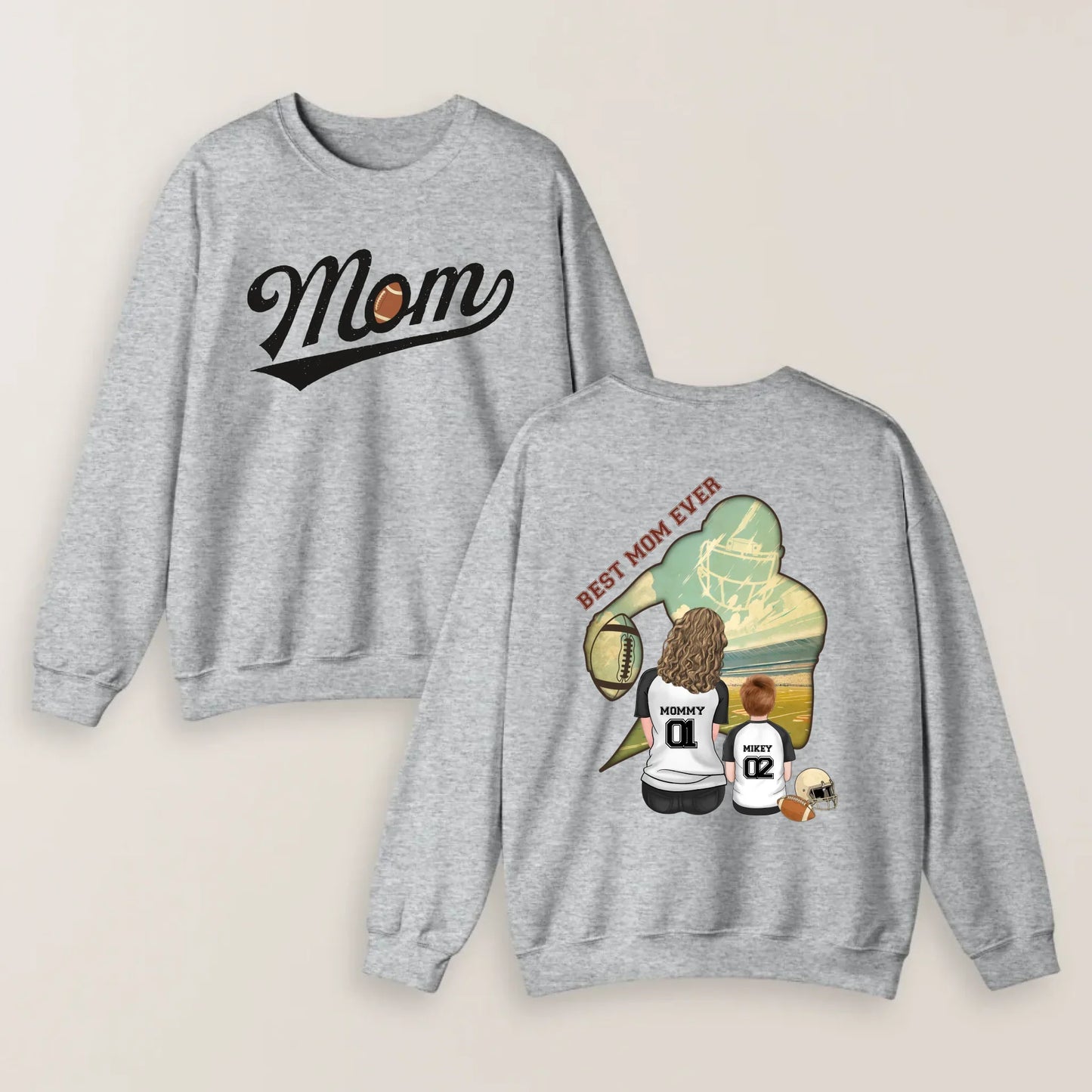 Personalized Football Mom T-shirt/ Hoodie/ Sweater - Mother's Day Gifts Idea - Best Mom Ever