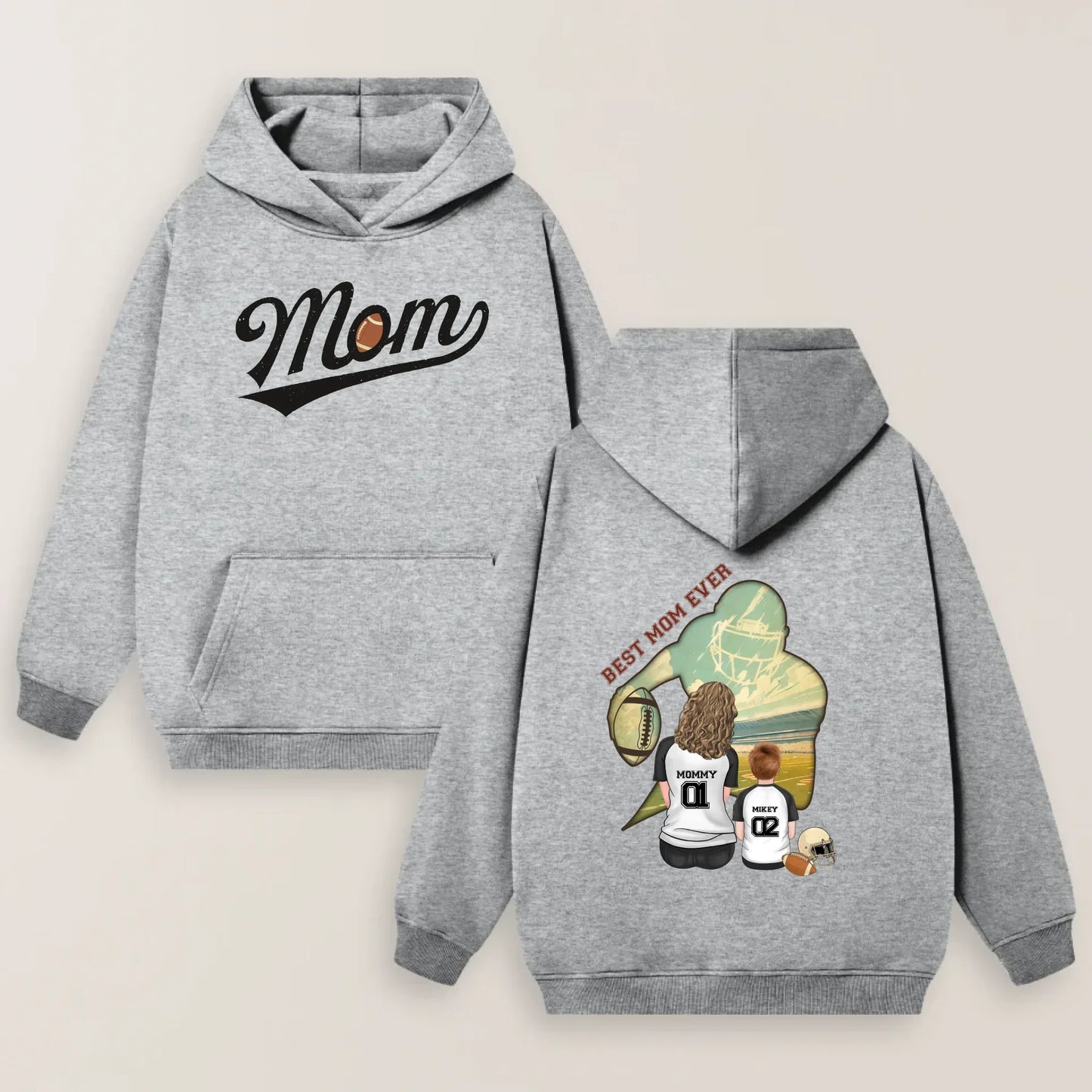 Personalized Football Mom T-shirt/ Hoodie/ Sweater - Mother's Day Gifts Idea - Best Mom Ever