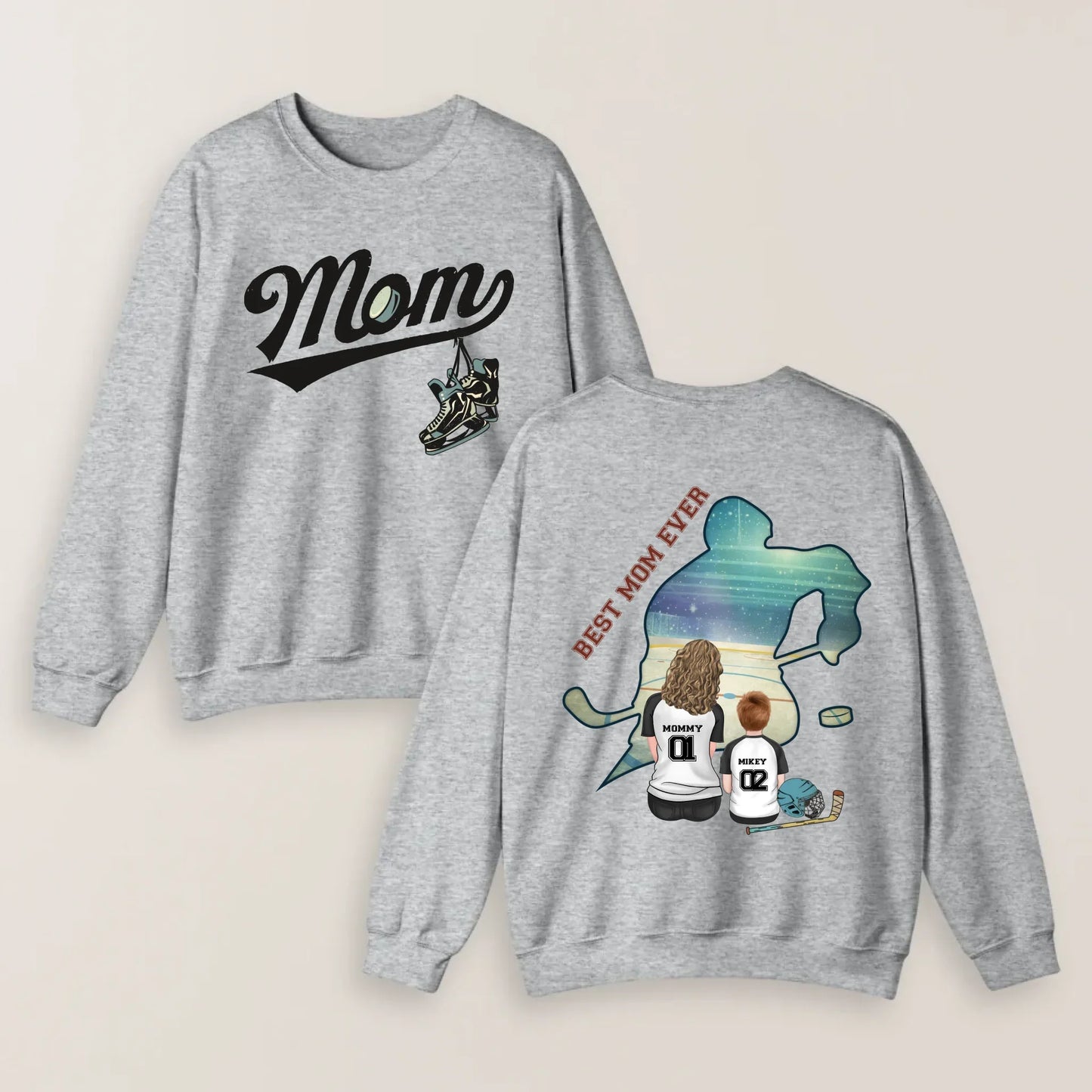 Personalized Ice Hockey Mom T-shirt/ Hoodie/ Sweater - Mother's Day Gifts Idea - Best Mom Ever