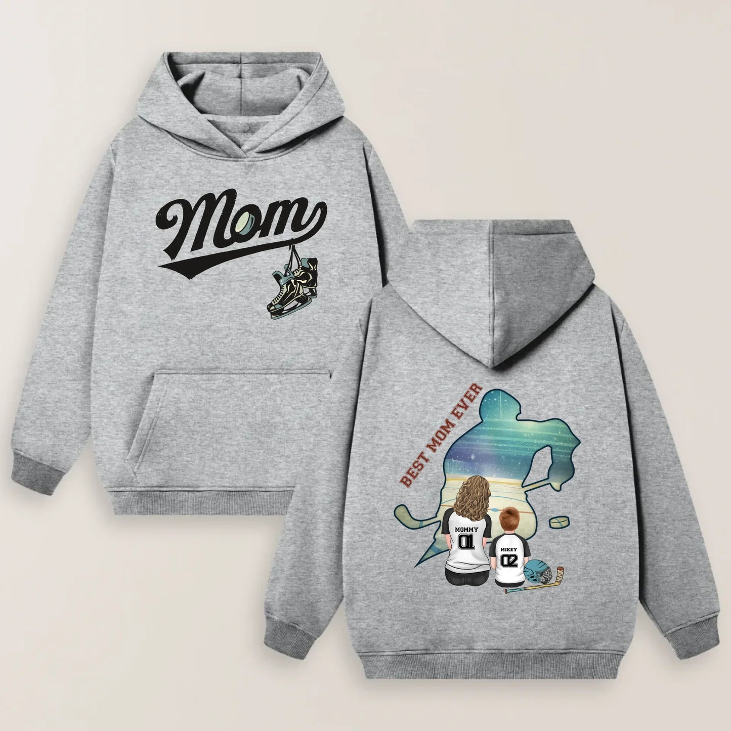 Personalized Ice Hockey Mom T-shirt/ Hoodie/ Sweater - Mother's Day Gifts Idea - Best Mom Ever
