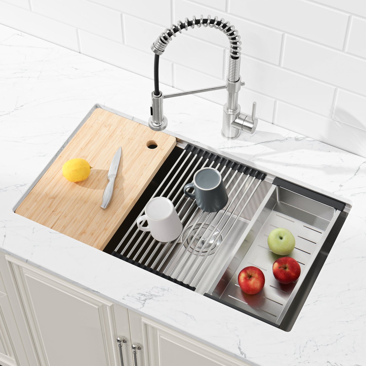 Stainless Steel Kitchen Sink, 30″x19″ Single Bowl, Undermount