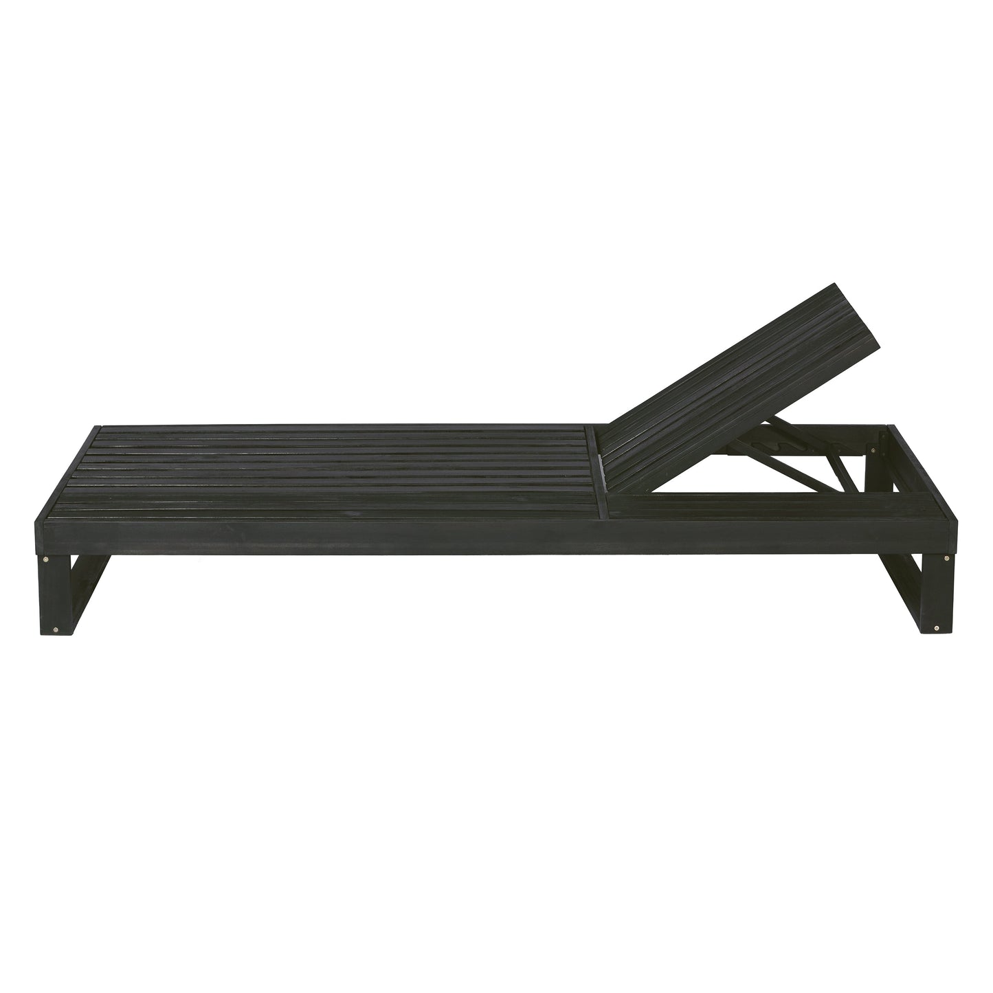 Black Acacia Wood Chaise Lounge