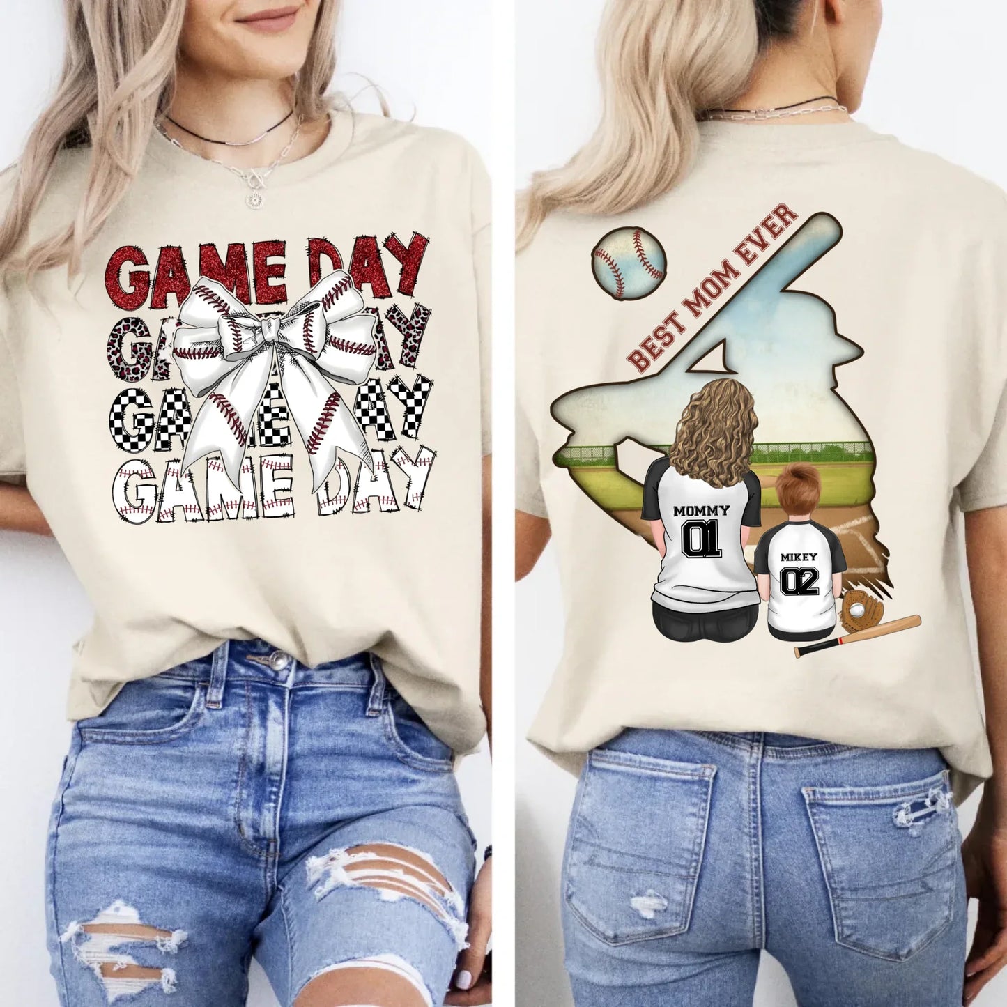 Personalized Baseball Mom Game Day T-shirt/ Hoodie/ Sweater - Mother's Day Gifts Idea