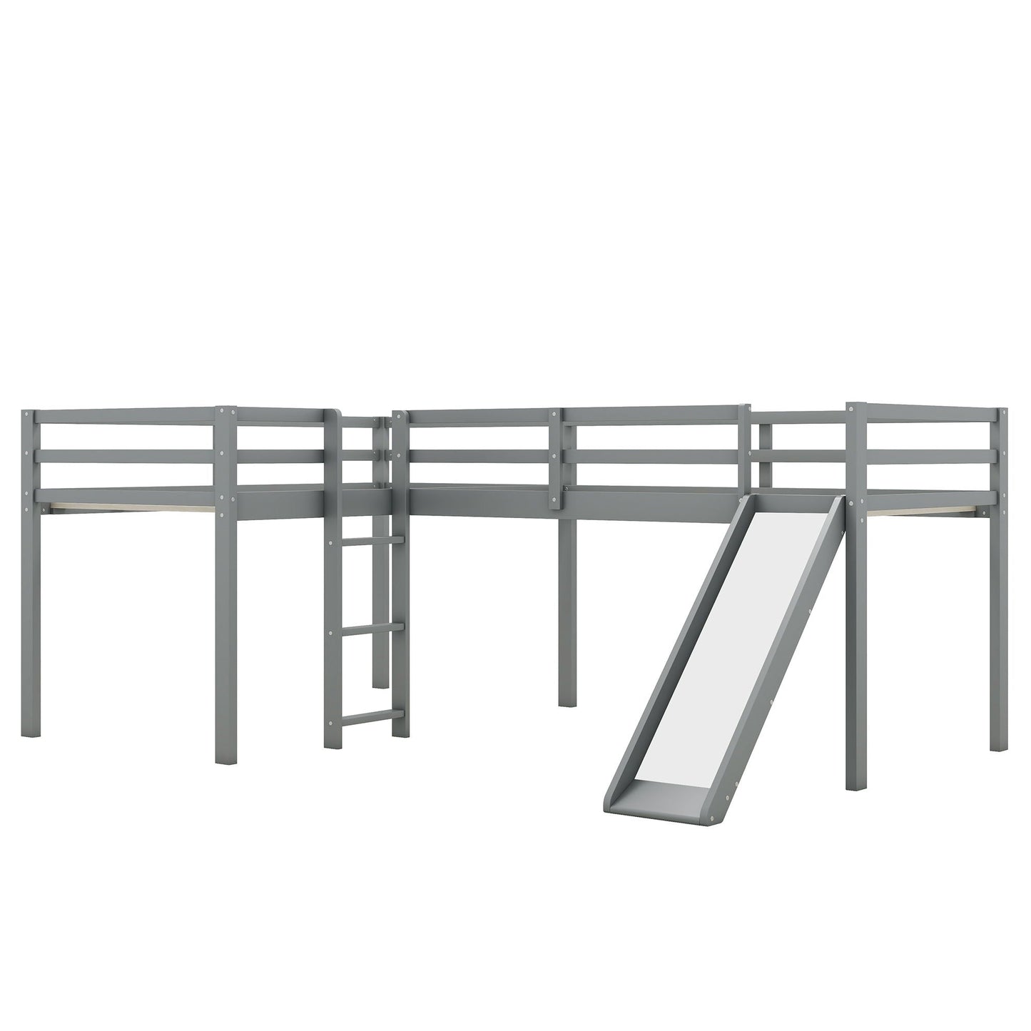 L Shaped Loft Bed With Ladder And Slide