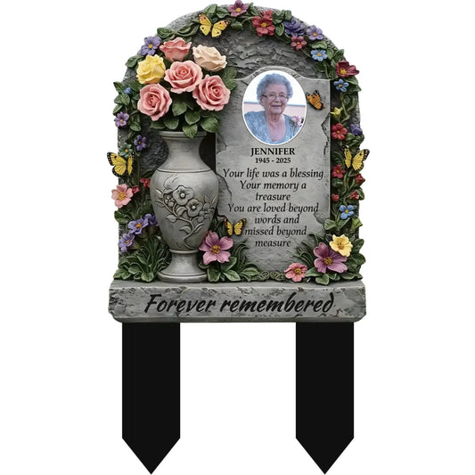 Personalized Memorial Grave Flower Vase Metal Sign - Memorial Gift Idea For Mother's Day - Your Life Was A Blessing