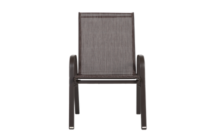 4 Piece Patio Chairs Set with Breathable Textilene Fabric (Brown)