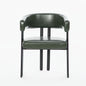 Modern Dining Upholstered Barrel Chair With Curved Back And Armrests