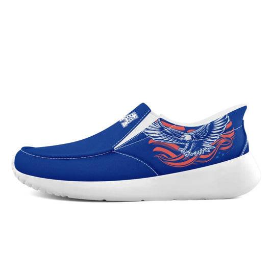 Personalized America Flag Sneakers, Custom Flag Fashion Shoes, Unisex Canvas Slip On Shoes