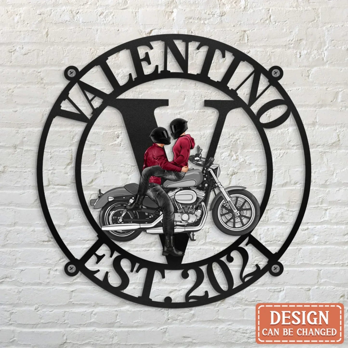 Personalized Family Last Name Metal Sign For Motorcycle Couple - Gift Idea For Couple/ Husband And Wife