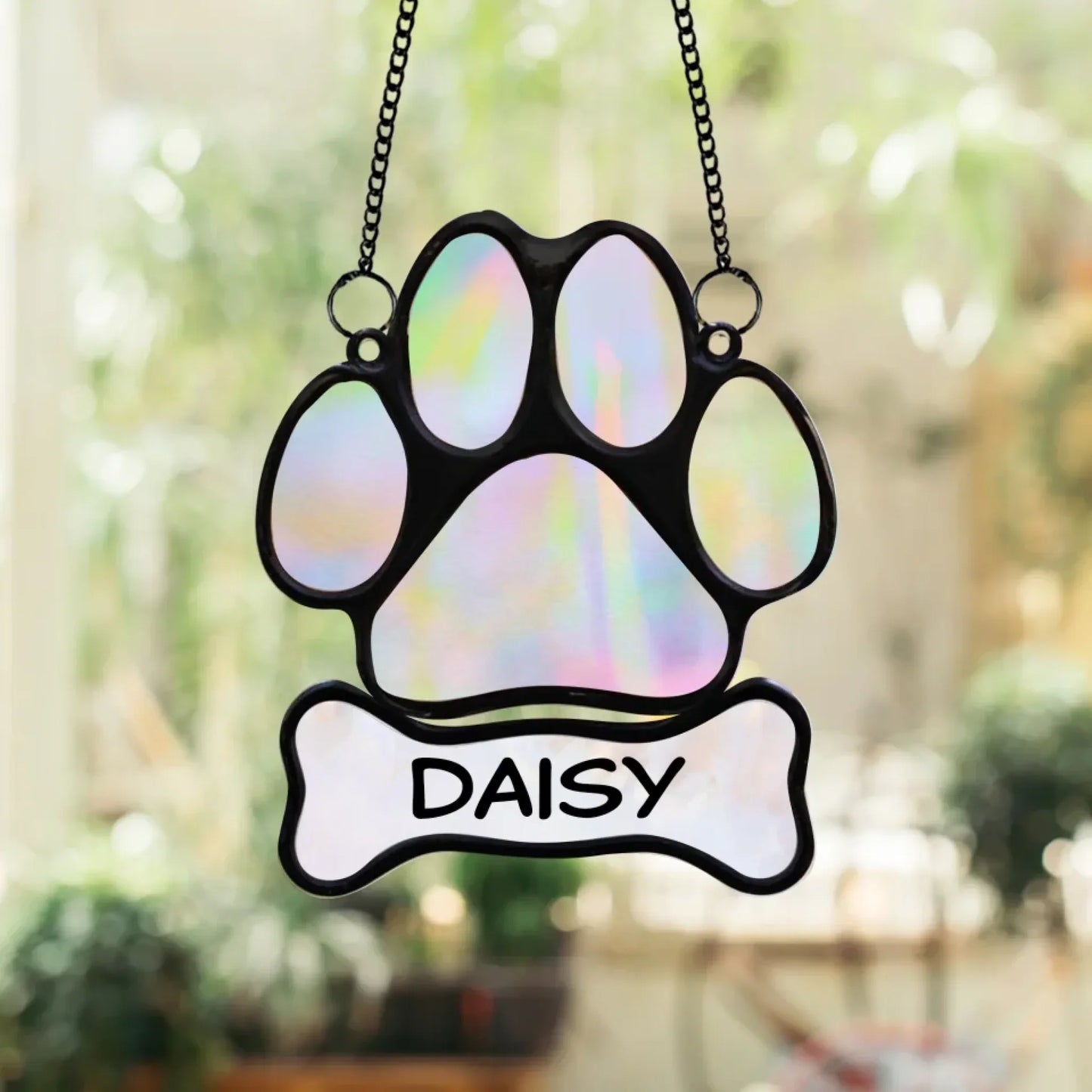 Personalized Memorial Paw Hanging Suncatcher - Memorial Gift Idea For Dog Lover