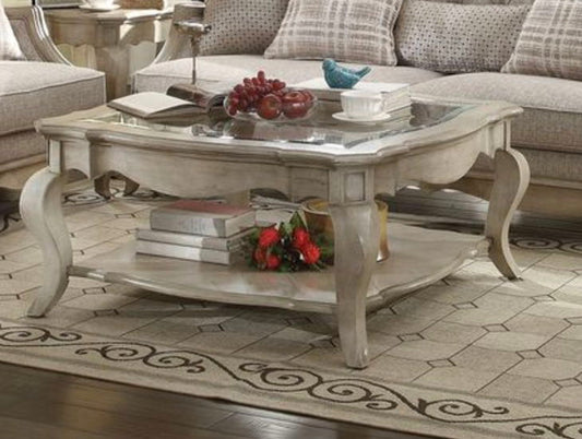 Chelmsford Clear Glass Coffee Table - Taupe