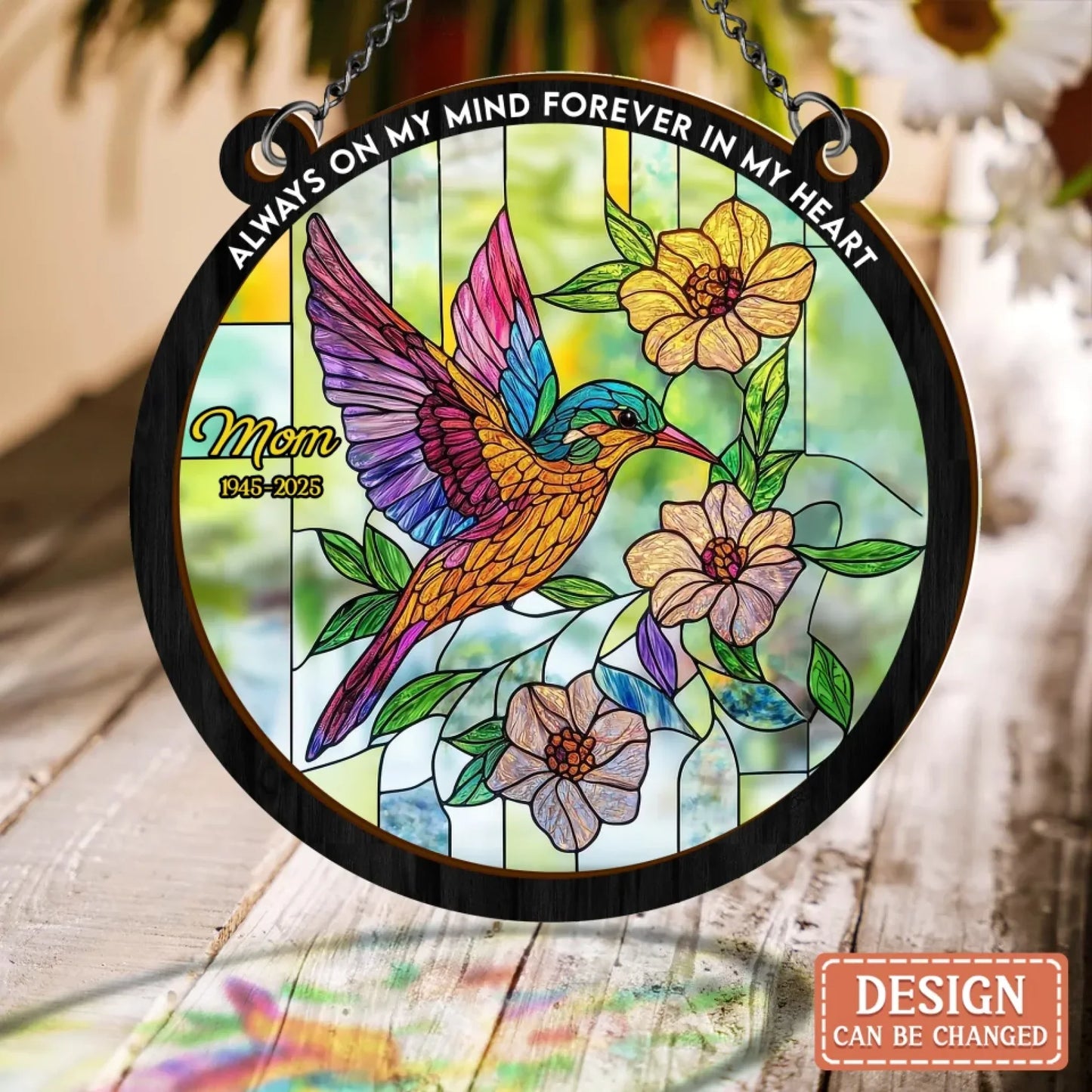 Personalized Memorial Suncatcher - Memorial Gift Idea For Family - Your Wings Were Ready But My Heart Was Not