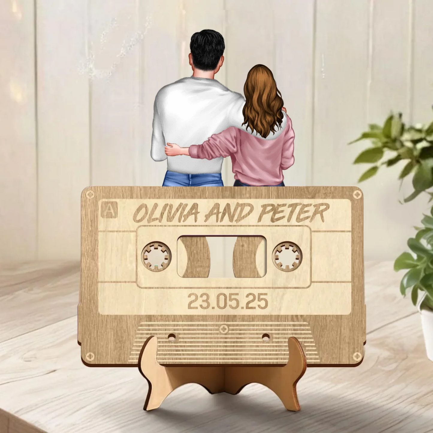 Personalized Music Couple Wooden Art - Gift Idea For Couple