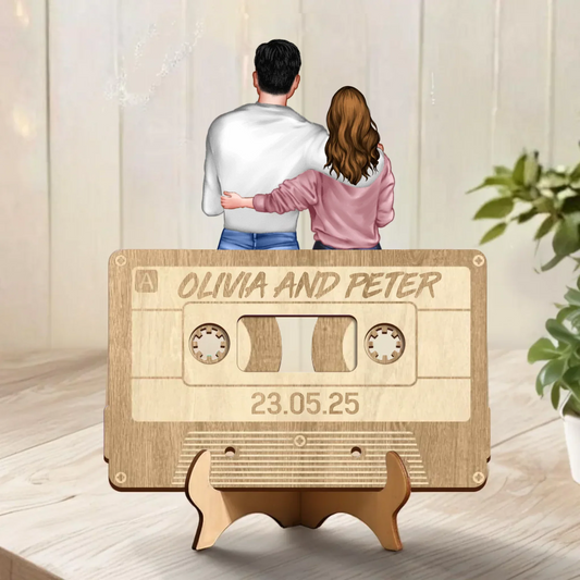 Personalized Music Couple Wooden Art - Gift Idea For Couple