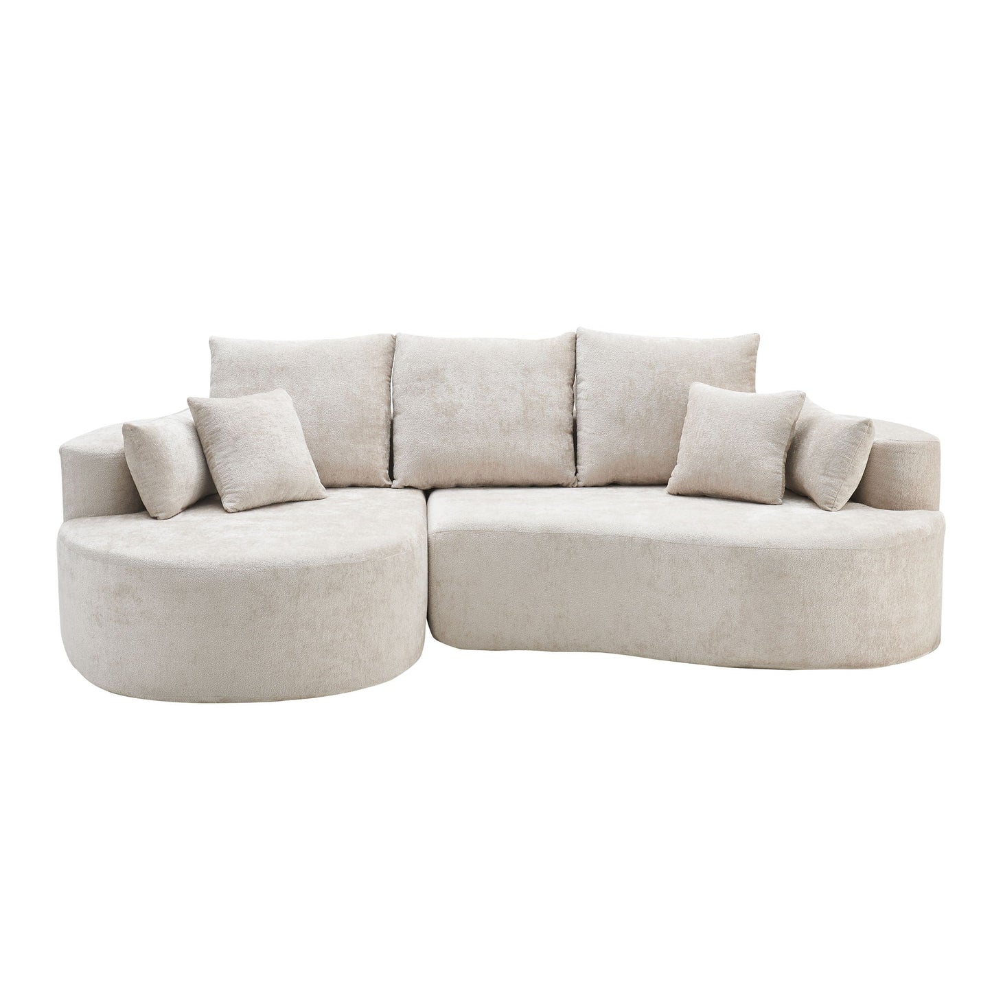 2 Piece Fabric Cloud Curved Sectional Sofa With Chaise