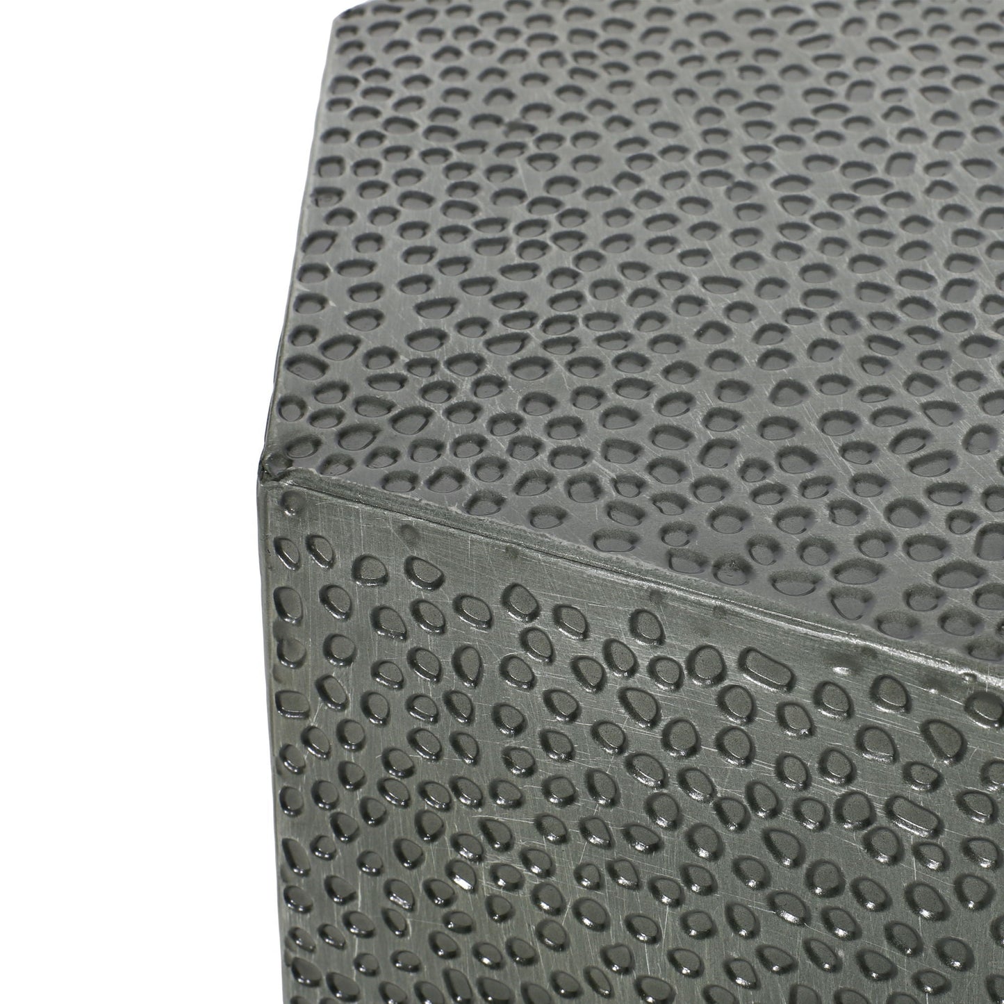 Modern Hammered Iron Geometric End Table