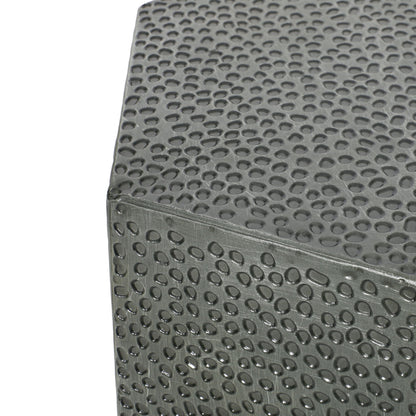 Modern Hammered Iron Geometric End Table