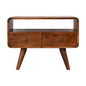 Solid Wood Curved Media Unit