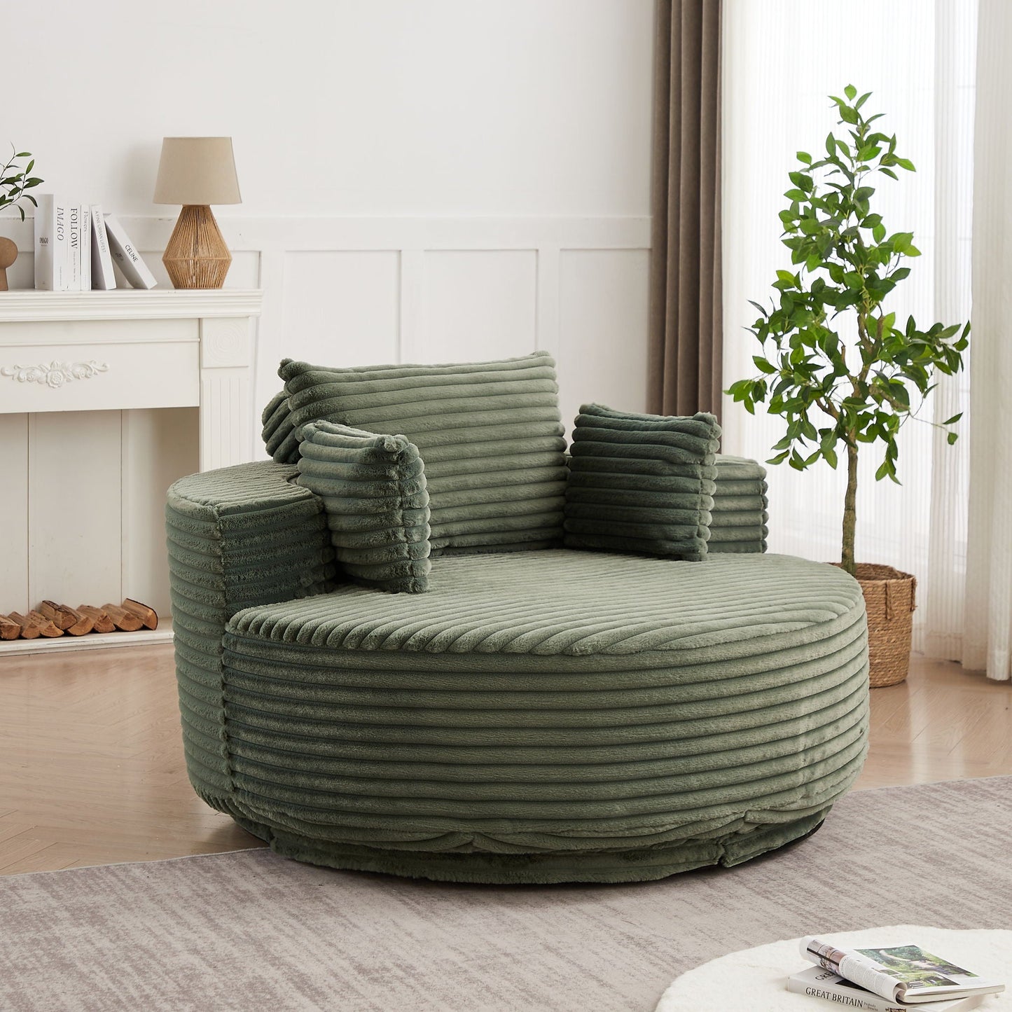 Swivel Chair With 360° Rotation For Living Room