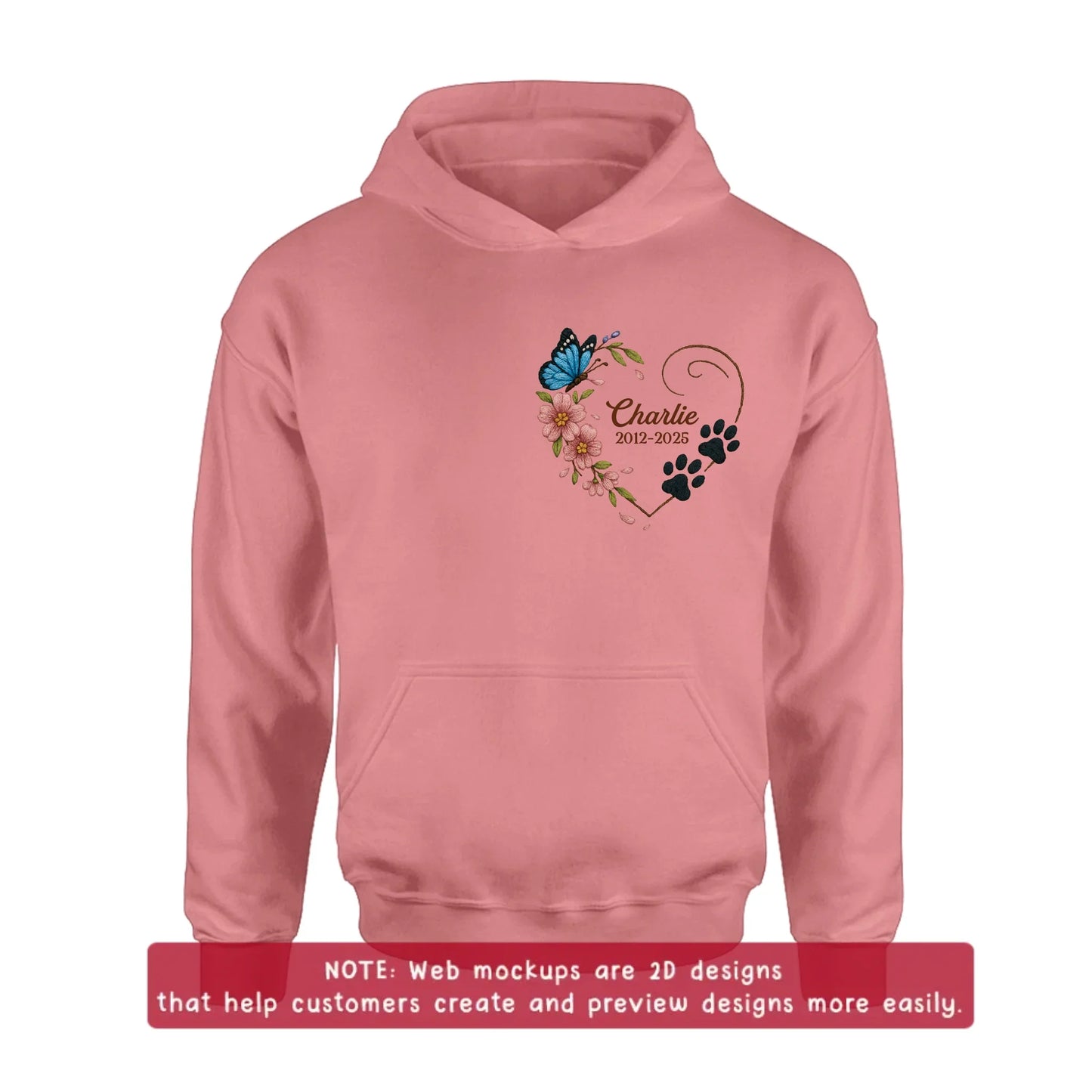Custom Personalized Dog Memorial Embroidered T-Shirt/ Sweater/ Hoodie - Memorial Gift Idea For Pet Lover