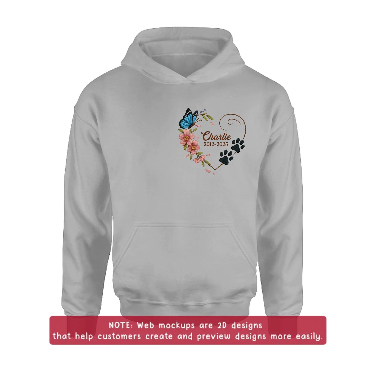 Custom Personalized Dog Memorial Embroidered T-Shirt/ Sweater/ Hoodie - Memorial Gift Idea For Pet Lover