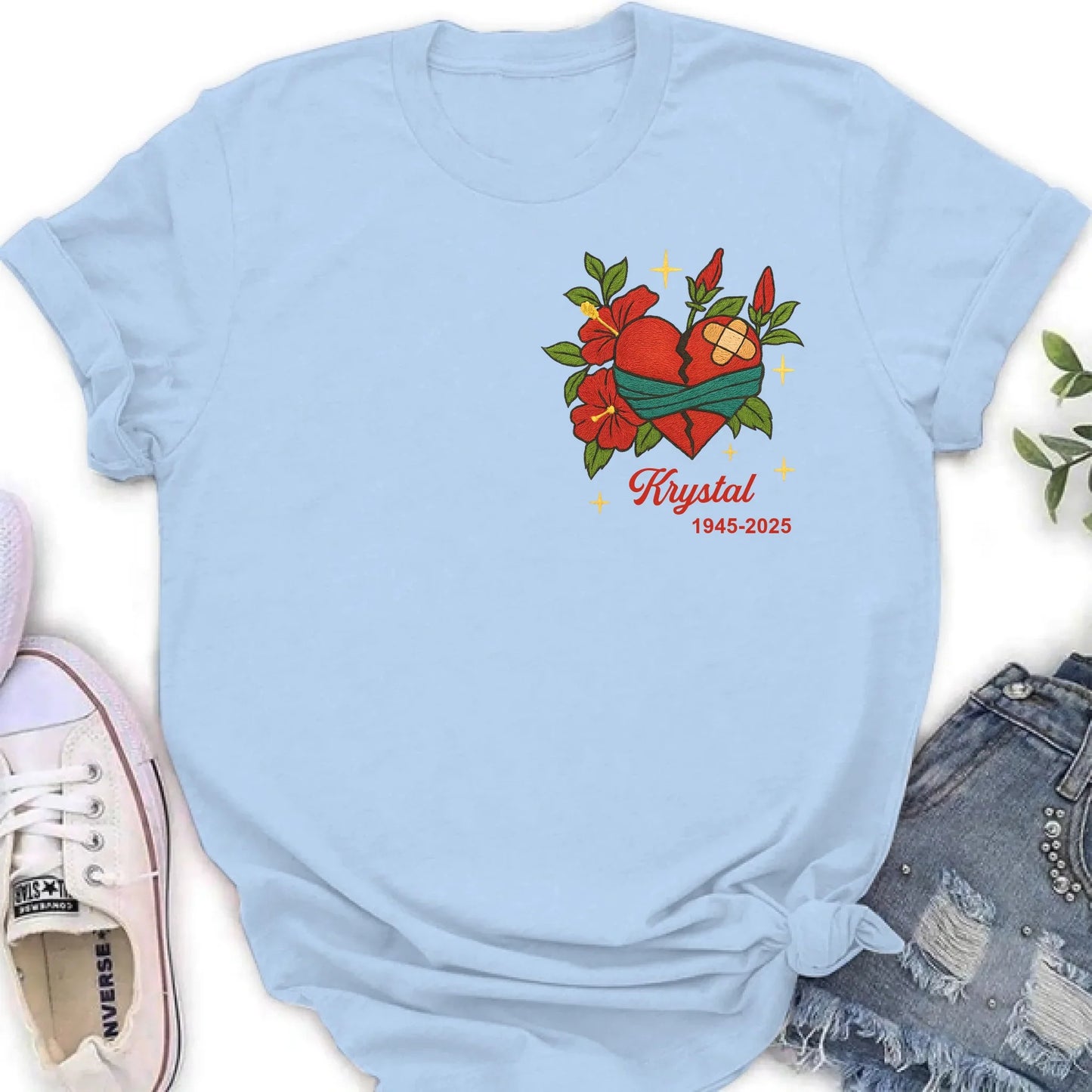 Personalized Memorial Embroidered T-Shirt/Sweater/Hoodie - Memorial Gift Idea