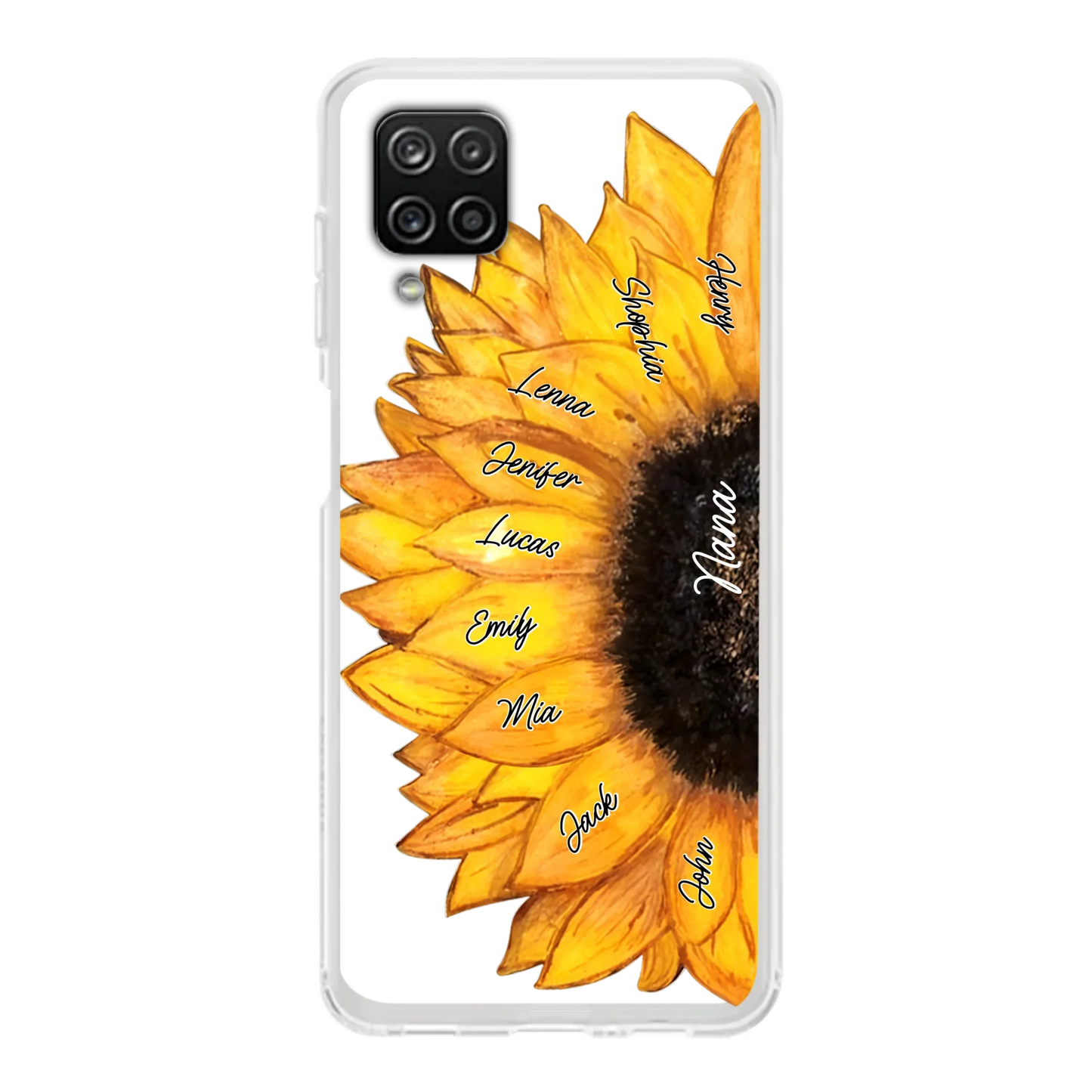 Custom Personalized Sunflower Grandma Phone Case -Upto 9 Kids - Mother's Day Gift Idea for Mom/Grandma