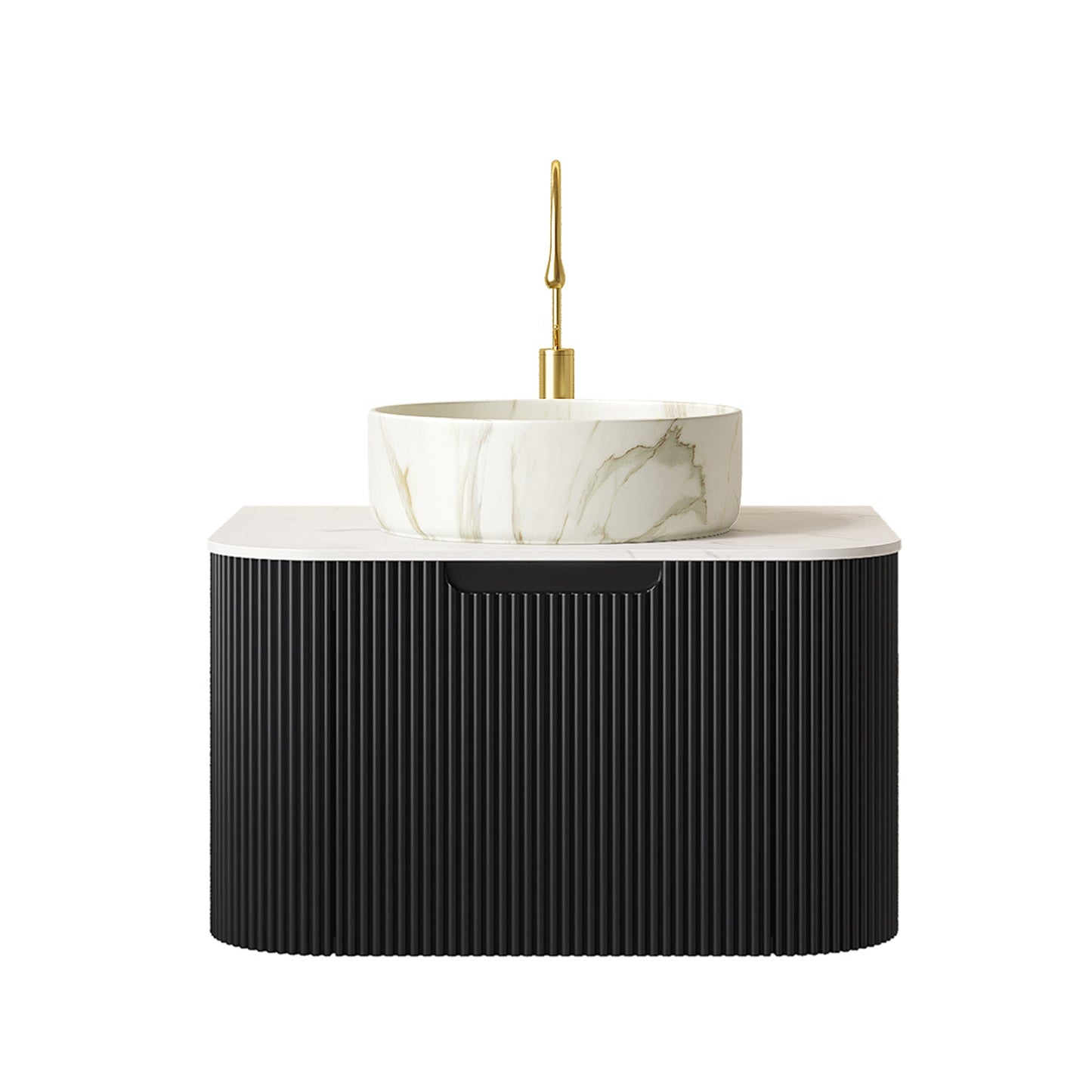 DINA 24" Bathroom Vanity & Sink with Floating Curved Edges
